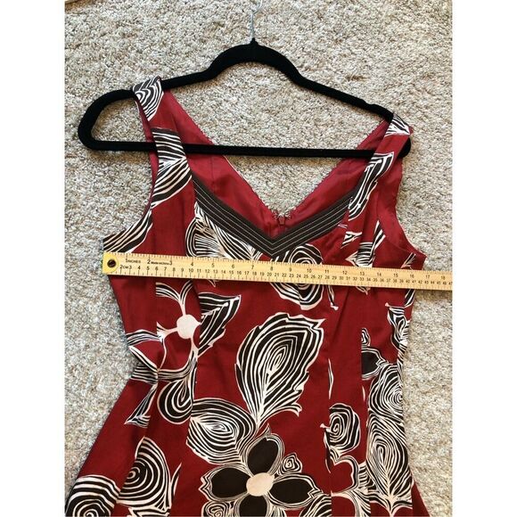 Nine West Women’s Red and Brown Floral Design  Tank Dress Size 8 - Picture 7 of 8